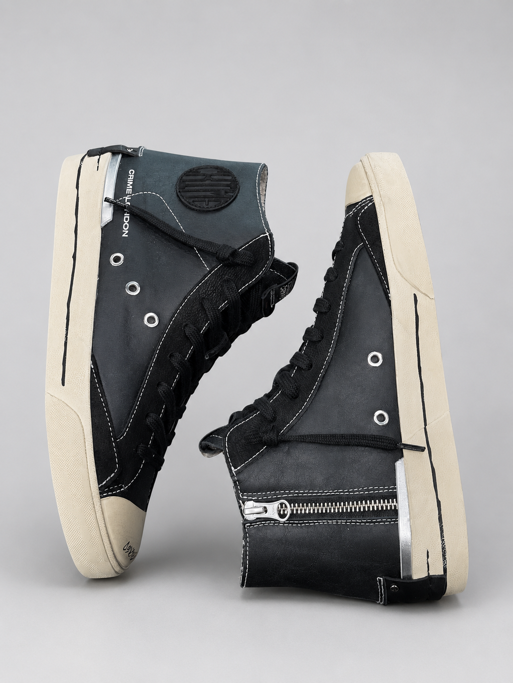 CRIME LONDON SNEAKERS IN PELLE ALTA MODELLO MIDNIGTH HIGH