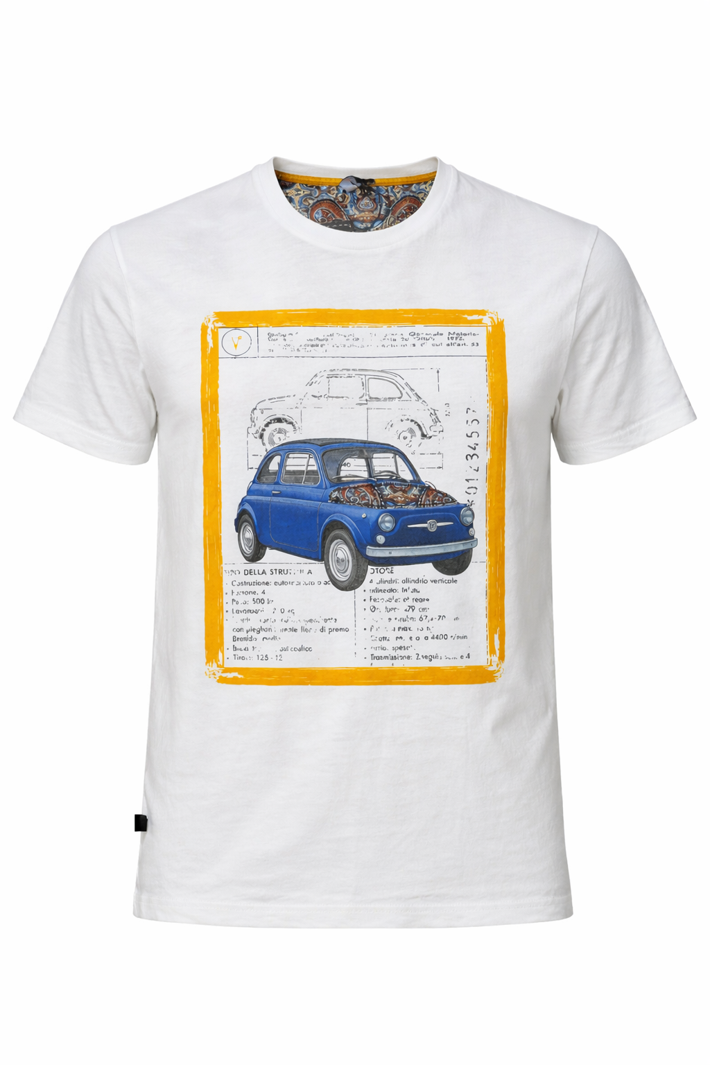 V2 TSHIRT GIROCOLLO IN COTONE CON STAMPA CINQUECENTO - Mania Fashion Clothing