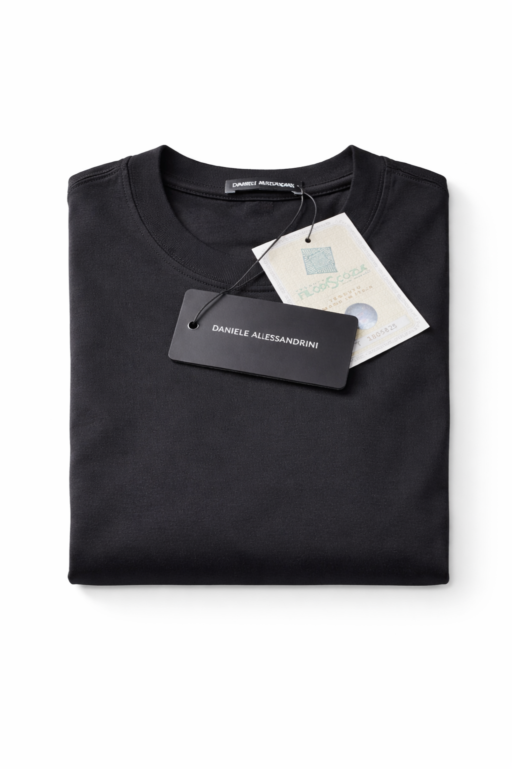 DANIELE ALESSANDRINI TSHIRT GIROCOLLO IN PREGIATO FILO DI SCOZIA - Mania Fashion Clothing