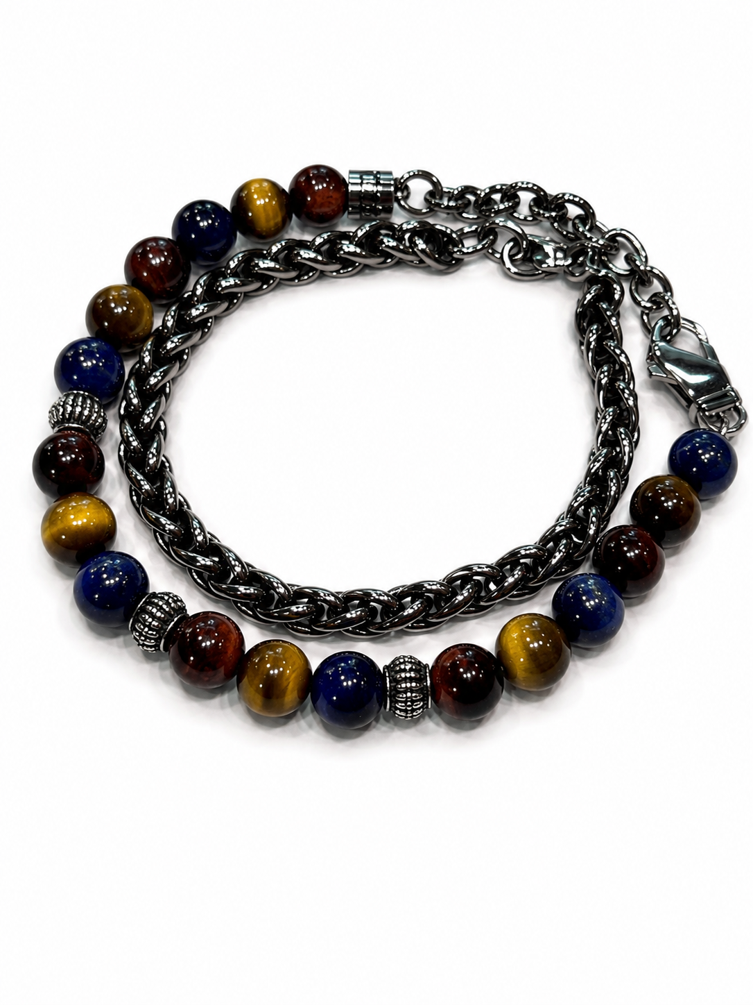 MANCINO BRACCIALE DOPPIO GIRO CHIUSURA CON MOSCHETTONE