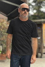 I MARSILI TSHIRT IN PREGIATO COTONE FIAMMATO - NERO