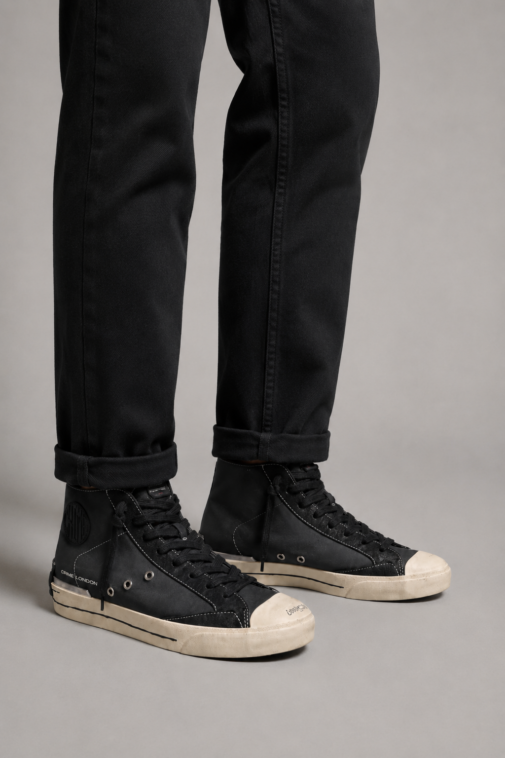 CRIME LONDON SNEAKERS IN PELLE ALTA MODELLO MIDNIGTH HIGH