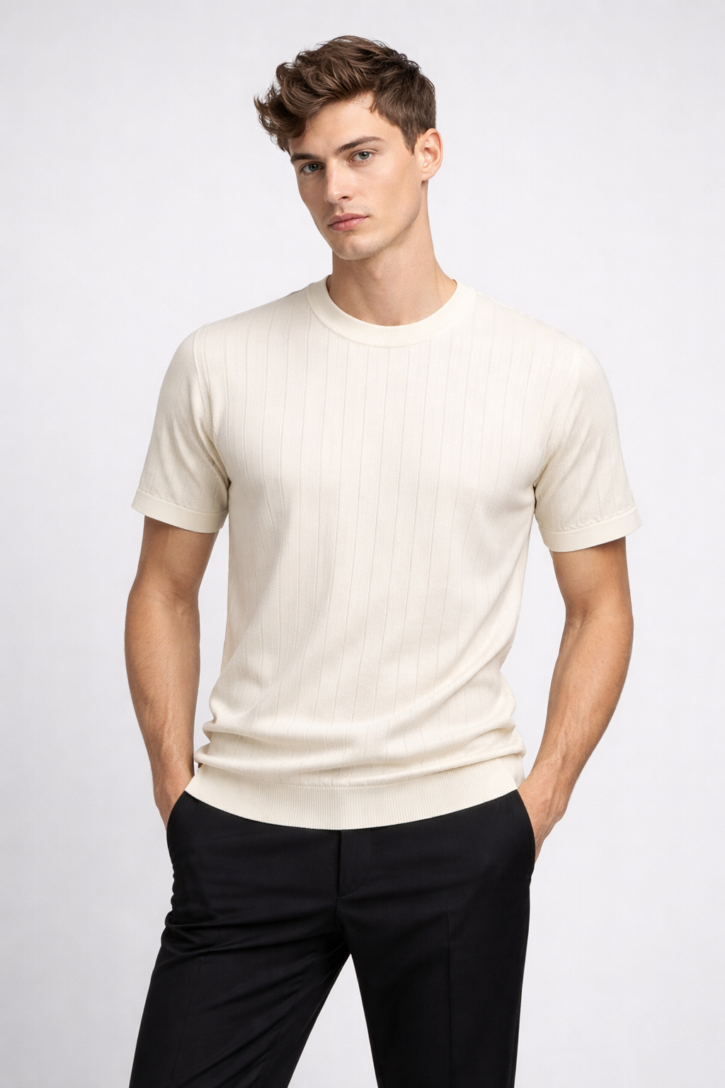DANIELE ALESSANDRINI MAGLIA TRAFORATA GIROCOLLO DISPONIBILE IN 2 COLORI - Mania Fashion Clothing