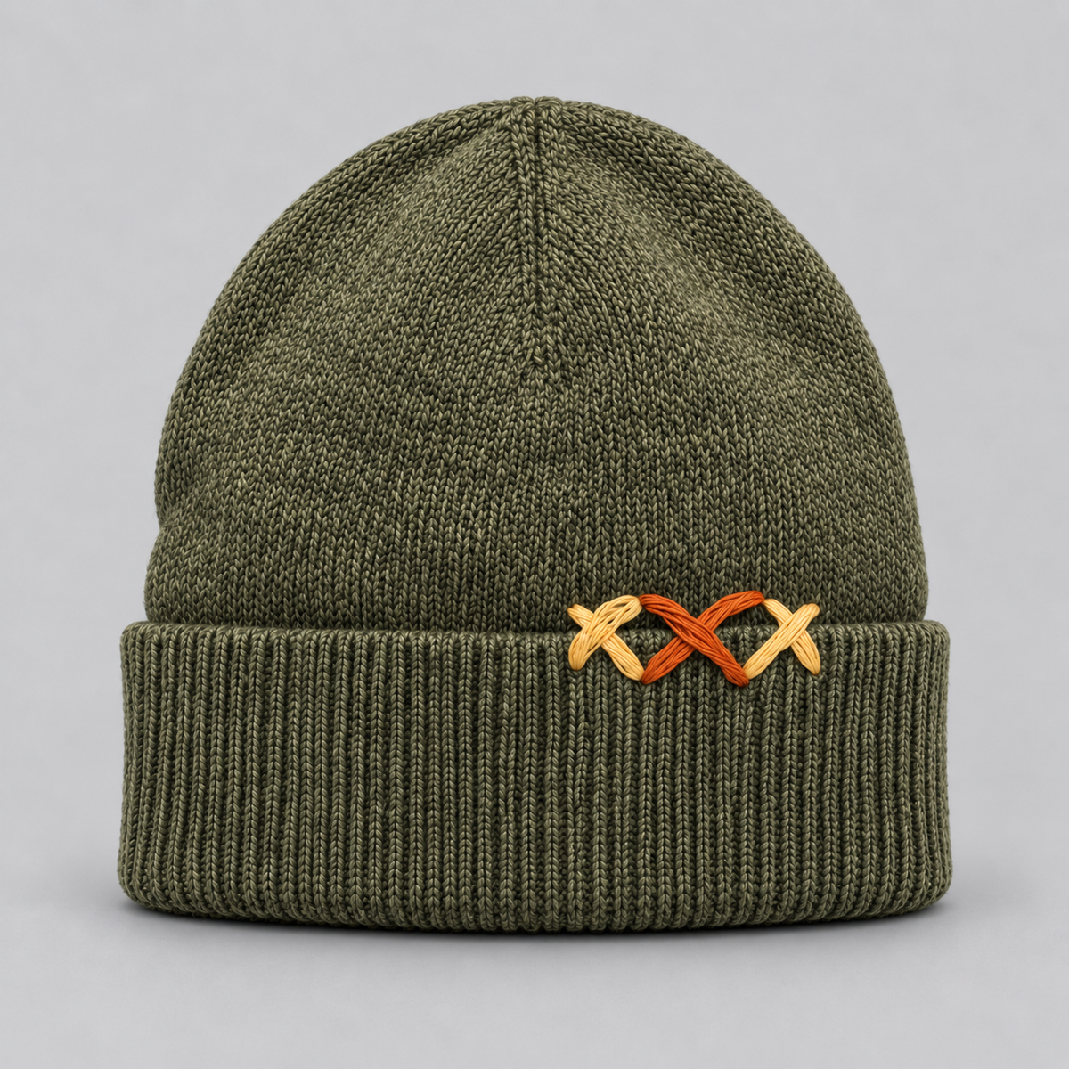 V2 CUFFIA CON RICAMO - VERDE