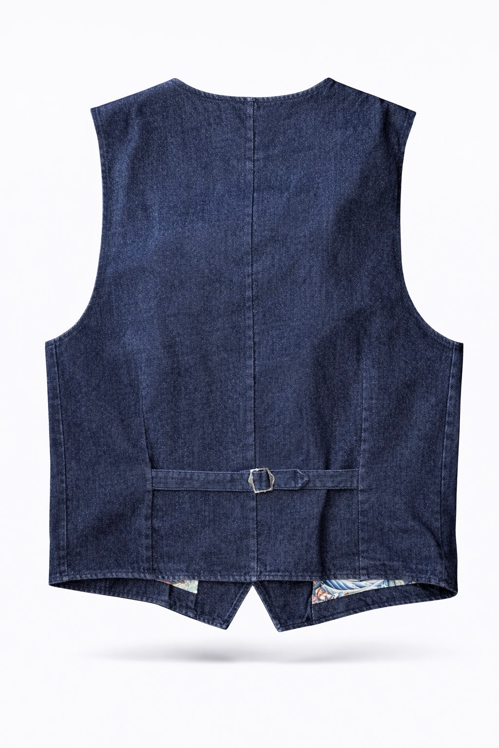 V2 GILET IN JEANS CON BOTTONE COLORATO