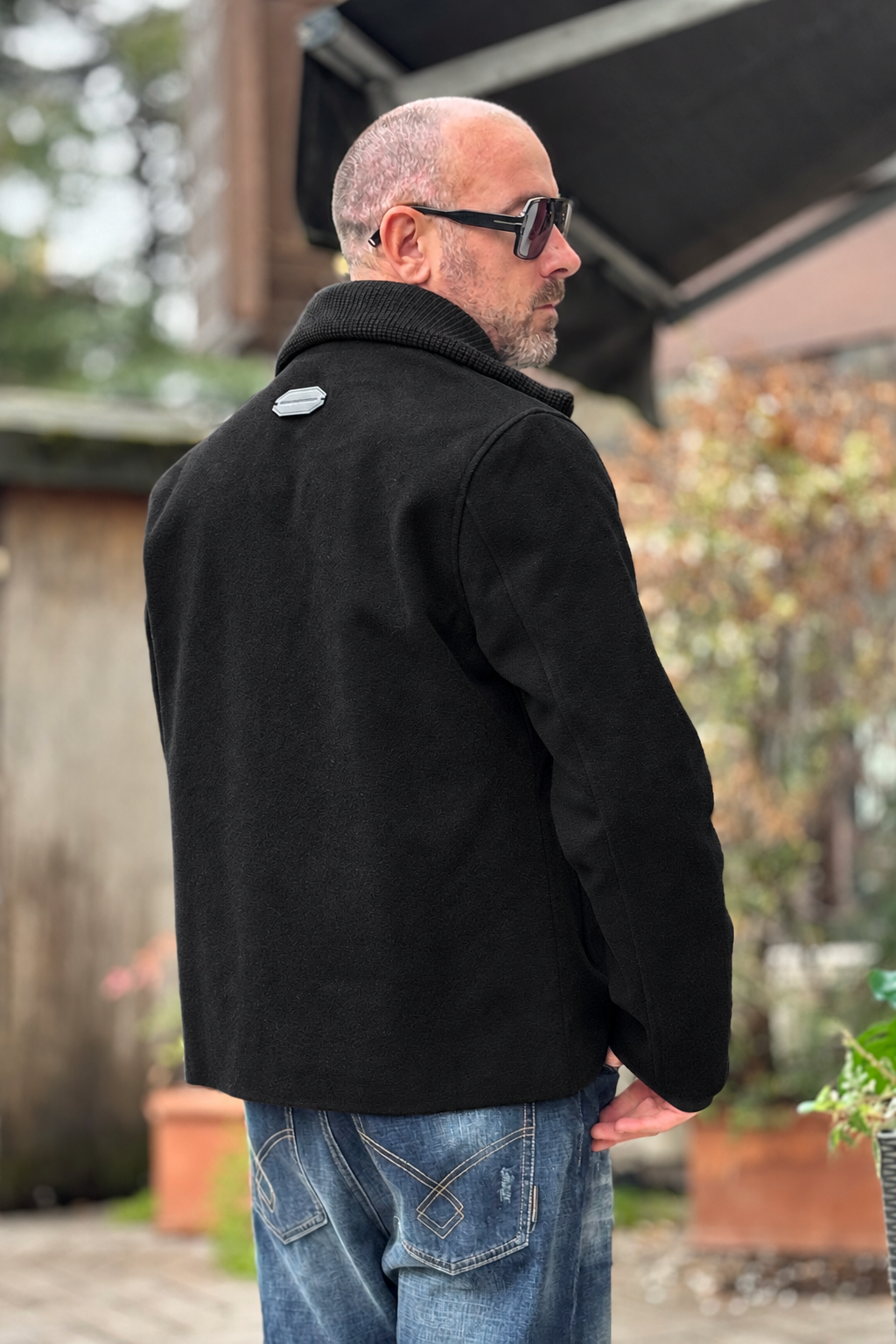 DANIELE ALESSANDRINI CAPPOTTO IN PANNO - NERO