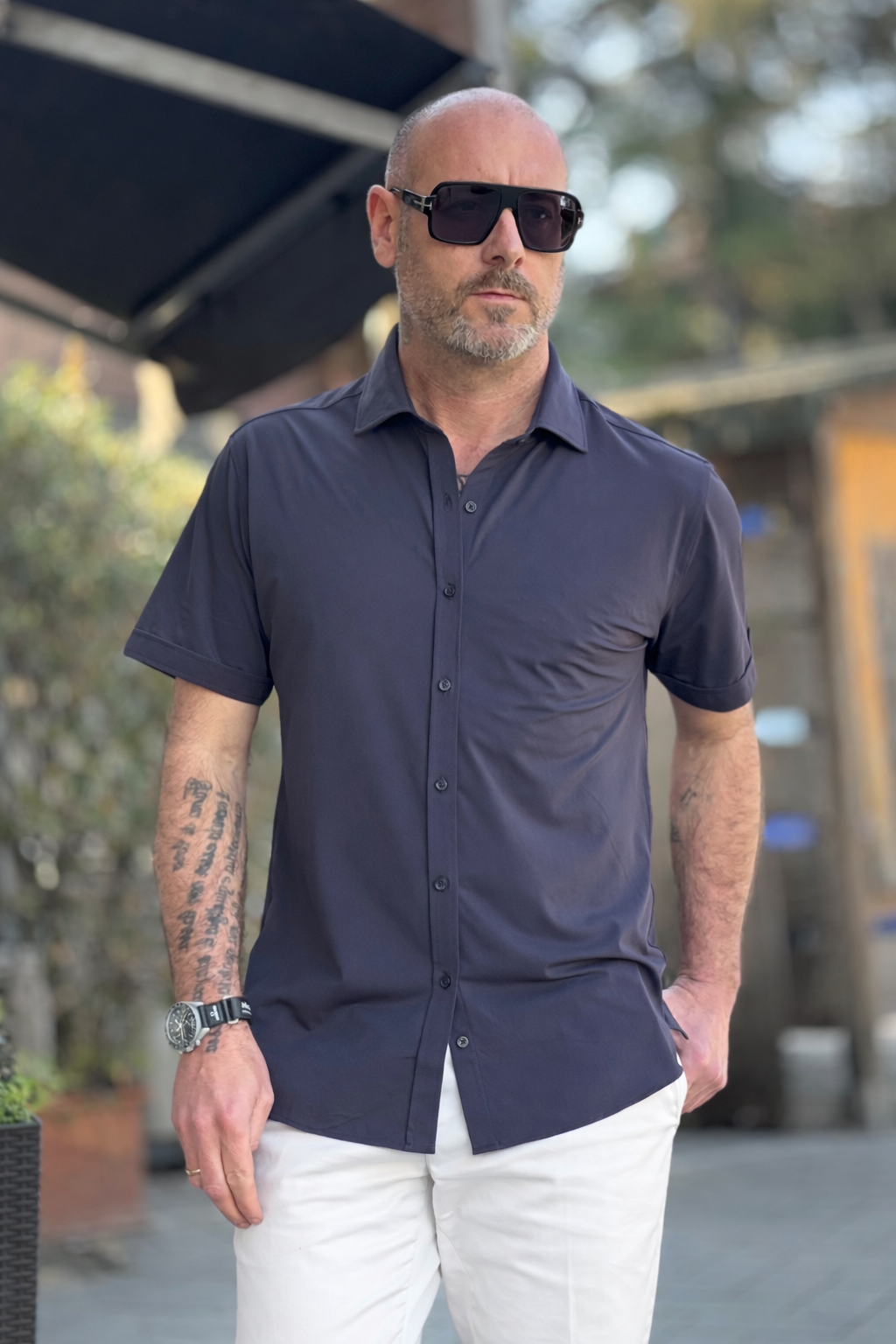 ANIMA POLO CAMICIA CON TESSUTO TECNICO