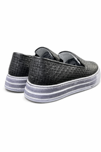 ARNOLD LAYNE SLIP-ON IN PELLE STAMPA INTRECCIO