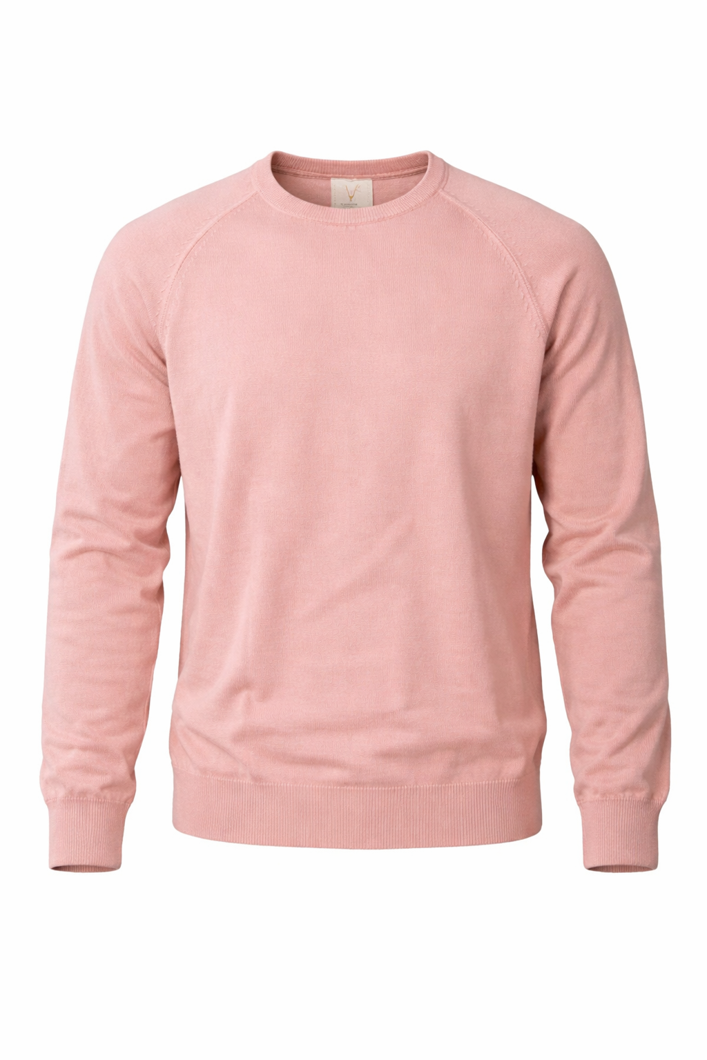 V2 MAGLIA GIROCOLLO MANICA RAGLAN CON TOPPE JEANS