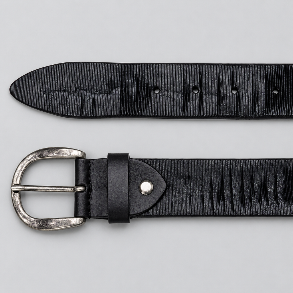OFFICINE DEL CUOIO CINTURA INCISIONI VERTICALI - NERO