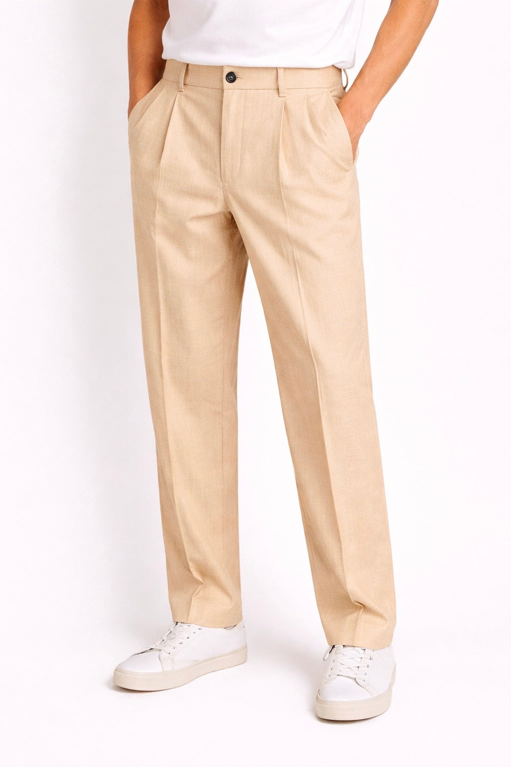 EN AVANCE PANTALONE CON PINCES LARGO 2 COLORI DISPONIBILI