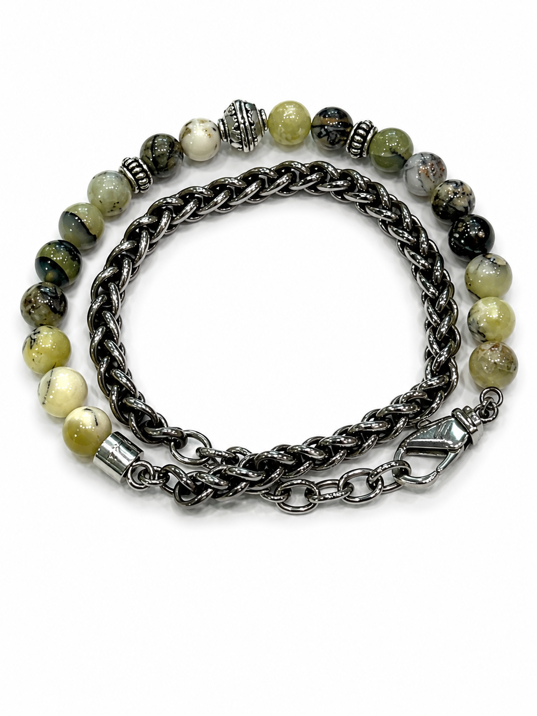 MANCINO BRACCIALE DOPPIO GIRO CHIUSURA CON MOSCHETTONE