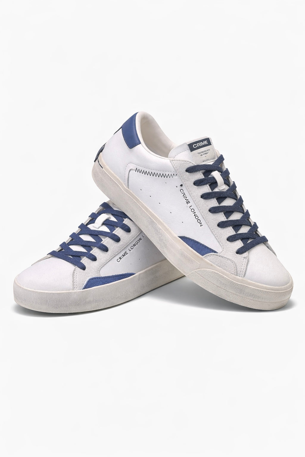 CRIME LONDON SNEAKERS IN PELLE TALLONCINO BLU