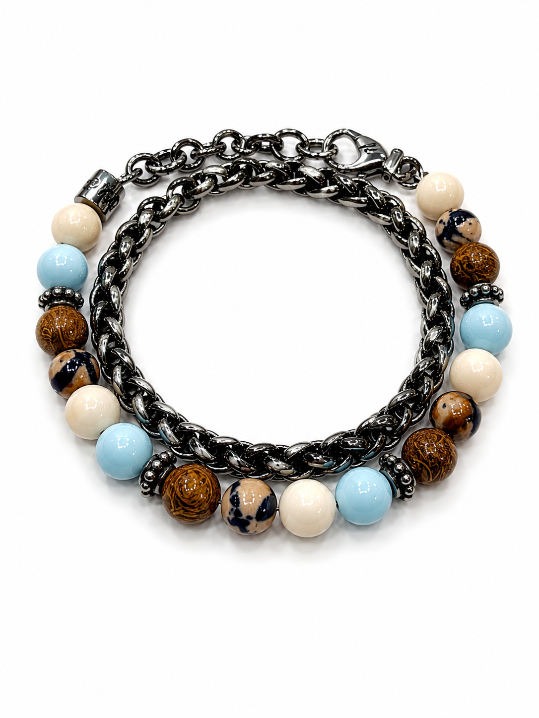 MANCINO BRACCIALE DOPPIO GIRO CHIUSURA CON MOSCHETTONE