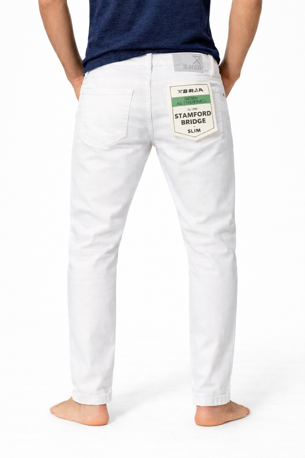 BERNA MOD. STAMFORD BRIDGE JEANS SLIM BIANCO