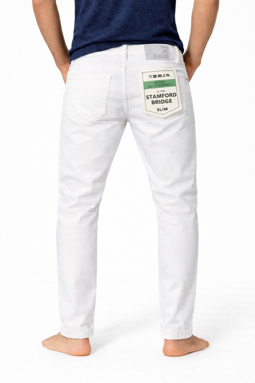 BERNA MOD. STAMFORD BRIDGE JEANS SLIM BIANCO