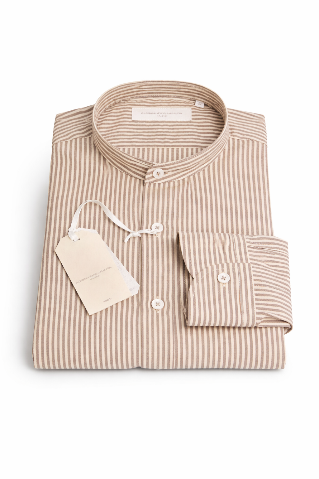 ALESSANDRO LAMURA CAMICIA IN POPELINE COLLO COREA A RIGHE