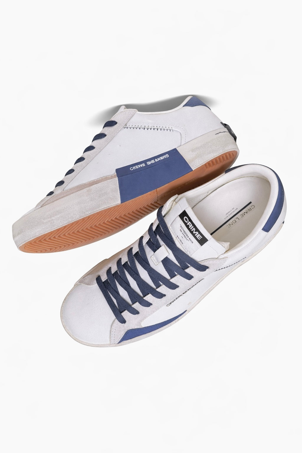 CRIME LONDON SNEAKERS IN PELLE TALLONCINO BLU