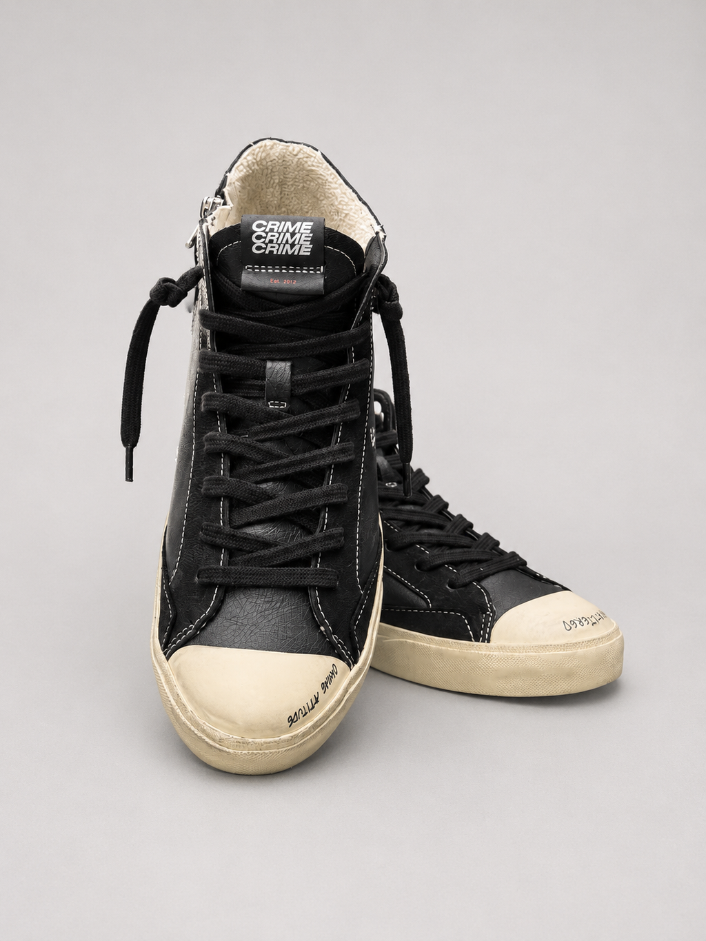 CRIME LONDON SNEAKERS IN PELLE ALTA MODELLO MIDNIGTH HIGH