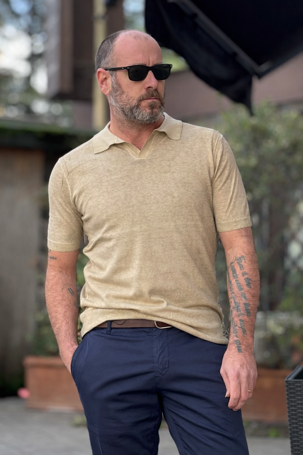 TELAMIRA POLO SENZA BOTTONE IN COTONE TINTO FREDDO DISPONIBILE IN 5 COLORI - Mania Fashion Clothing