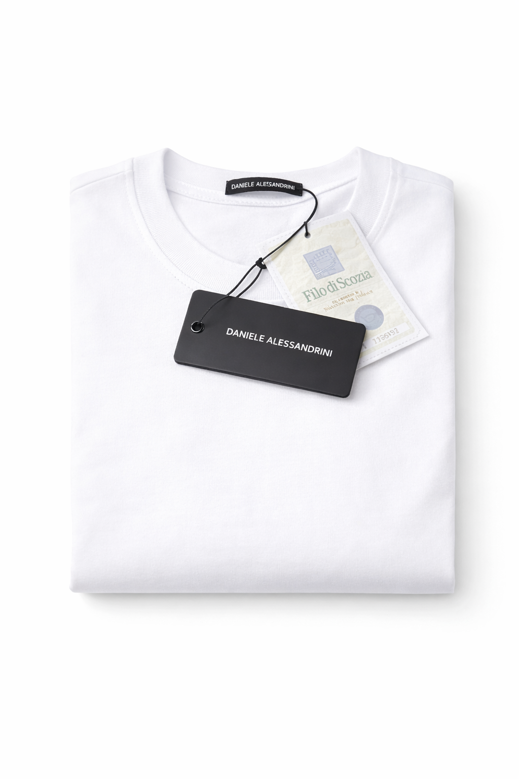 DANIELE ALESSANDRINI TSHIRT GIROCOLLO IN PREGIATO FILO DI SCOZIA - Mania Fashion Clothing