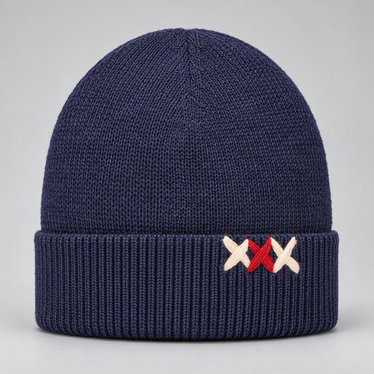 V2 CUFFIA CON RICAMO - BLU