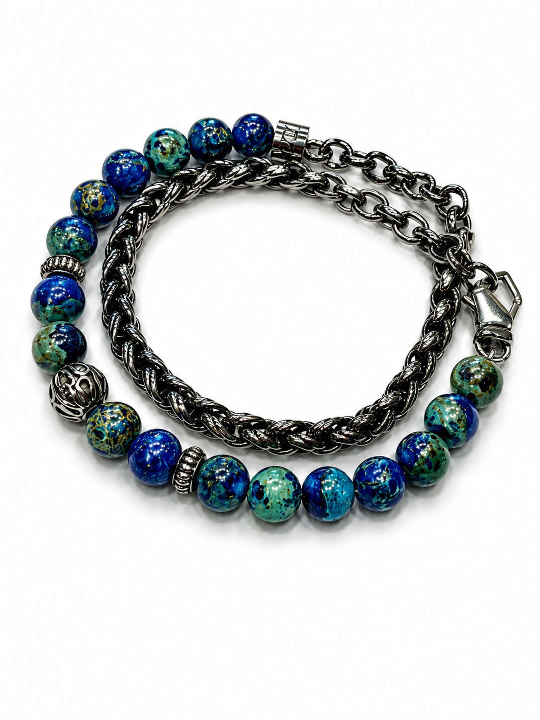 MANCINI BRACCIALE DOPPIO GIRO CHIUSURA CON MOSCHETTONE