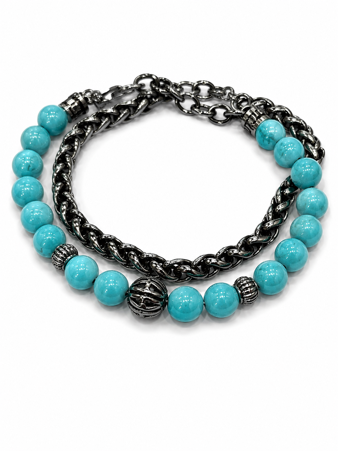 MANCINO BRACCIALE DOPPIO GIRO CHIUSURA CON MOSCHETTONE