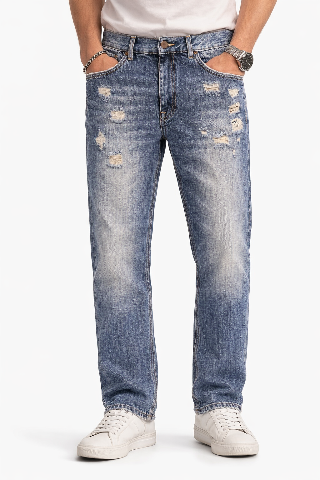 727 JEANS CON ROTTURE E ABRASIONI