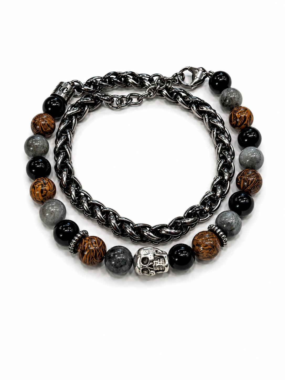 MANCINO BRACCIALE DOPPIO GIRO CHIUSURA CON MOSCHETTONE