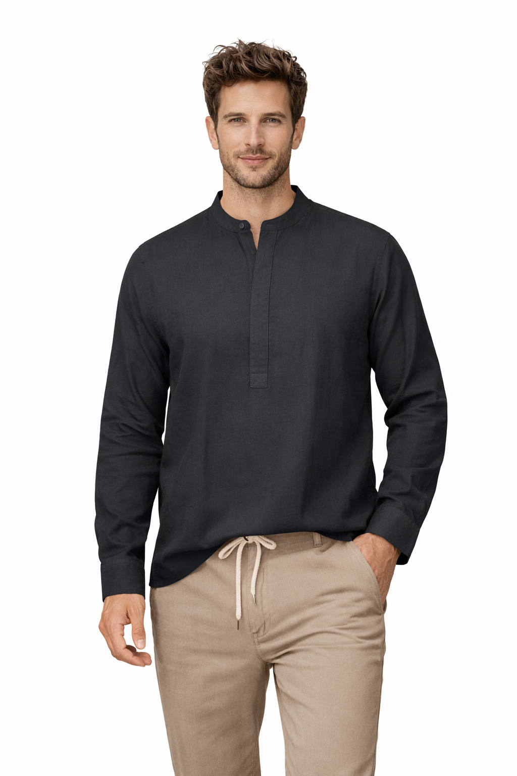DANIELE ALESSANDRINI CAMICIA RELAXED FIT COLORE NERO - Mania Fashion Clothing