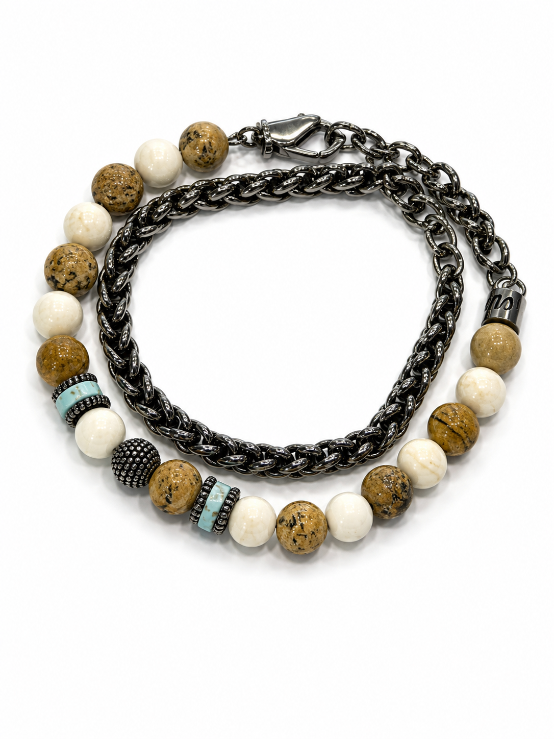 MANCINO BRACCIALE DOPPIO GIRO CHIUSURA CON MOSCHETTONE