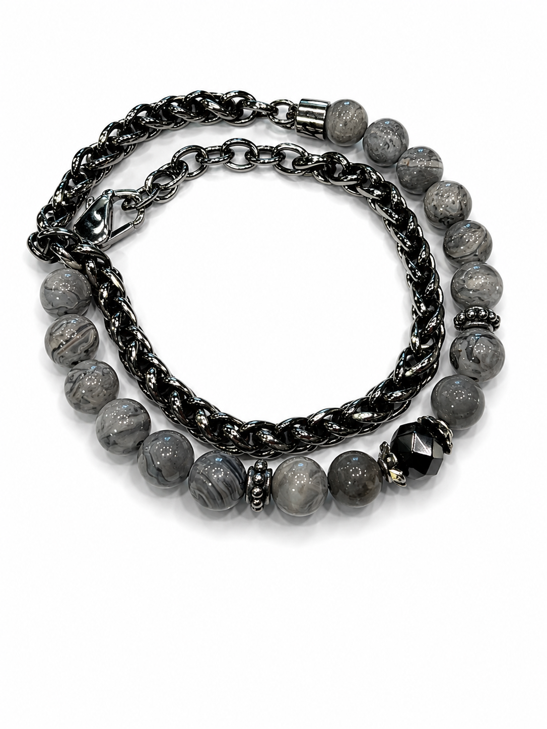 MANCINO BRACCIALE DOPPIO GIRO CON MOSCHETTONE