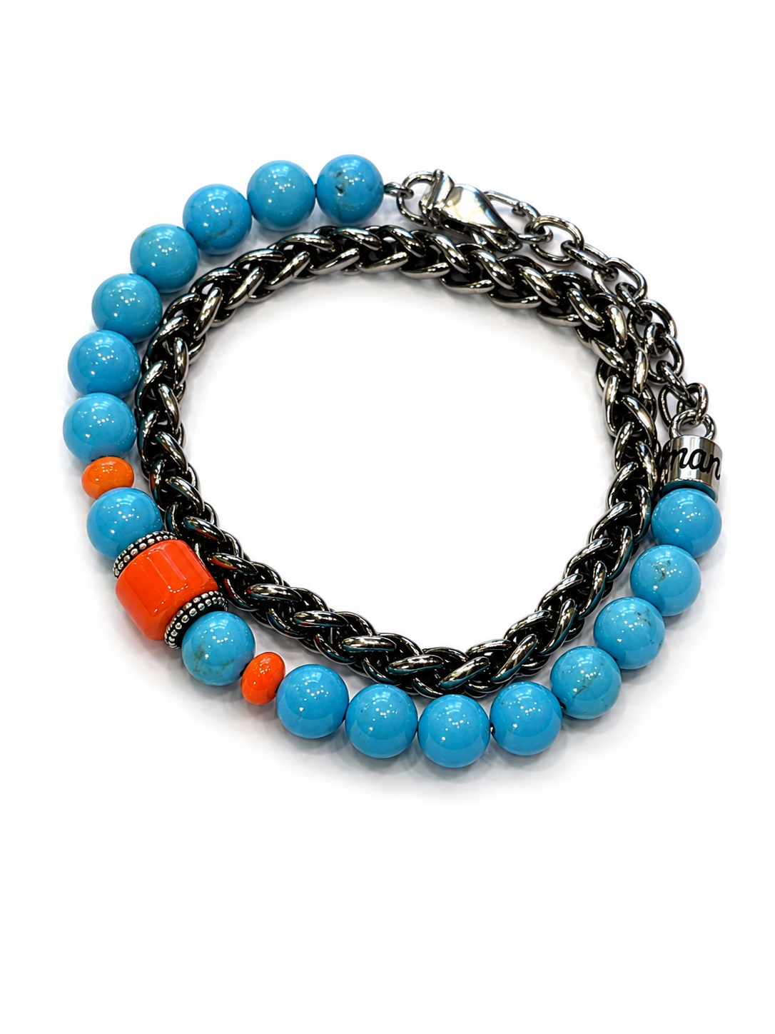 MANCINO BRACCIALE DOPPIO GIRO CHIUSURA CON MOSCHETTONE