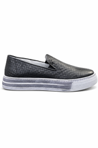 ARNOLD LAYNE SLIP-ON IN PELLE STAMPA INTRECCIO