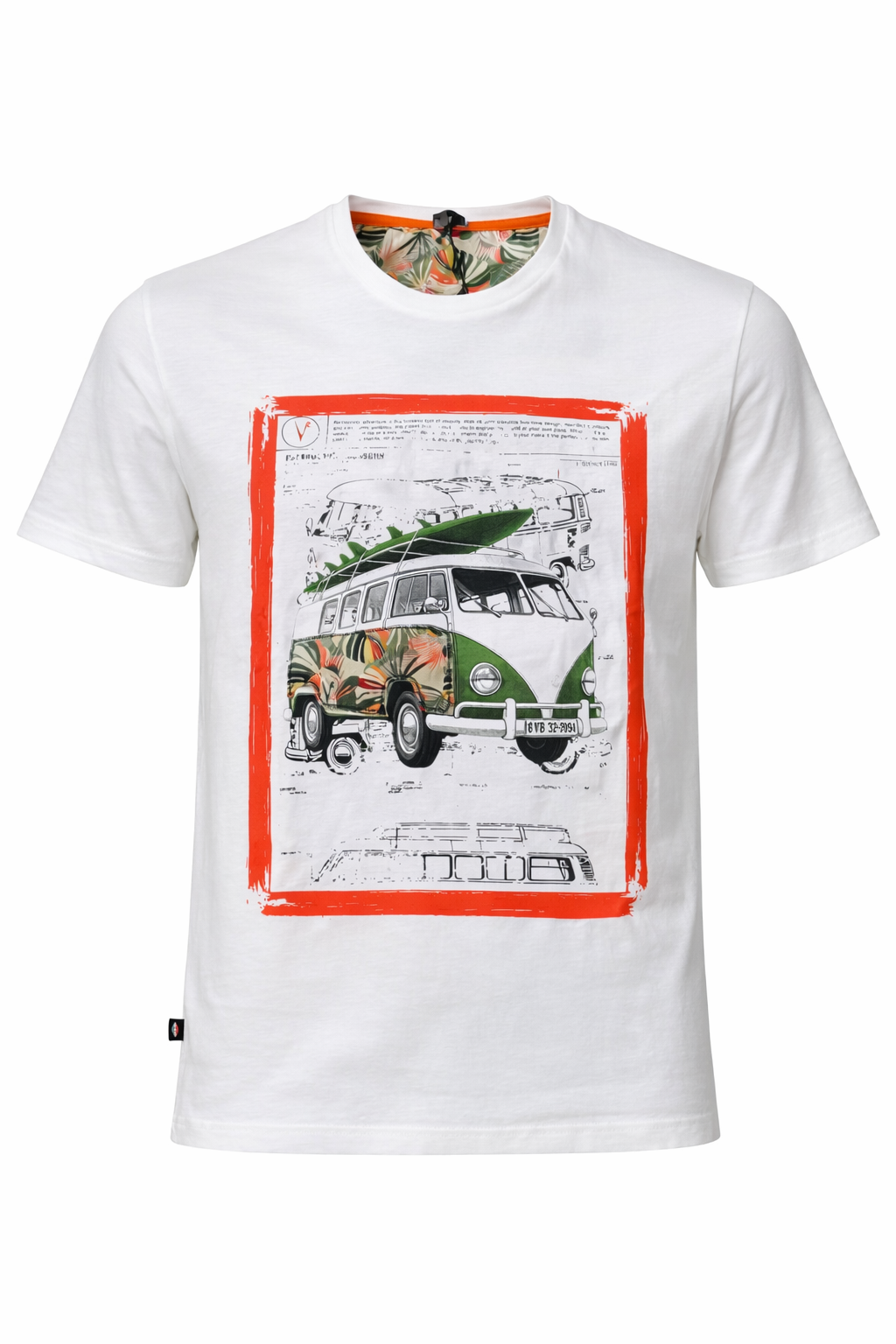 V2 TSHIRT GIROCOLLO IN COTONE CON STAMPA FURGONCINO - Mania Fashion Clothing