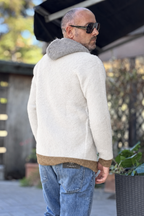 ANIMA CARDIGAN CAPPUCCIO ZIP - BIANCO