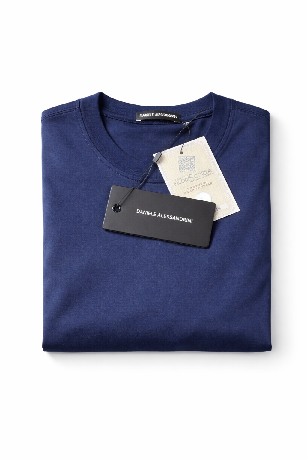 DANIELE ALESSANDRINI TSHIRT GIROCOLLO IN PREGIATO FILO DI SCOZIA - Mania Fashion Clothing