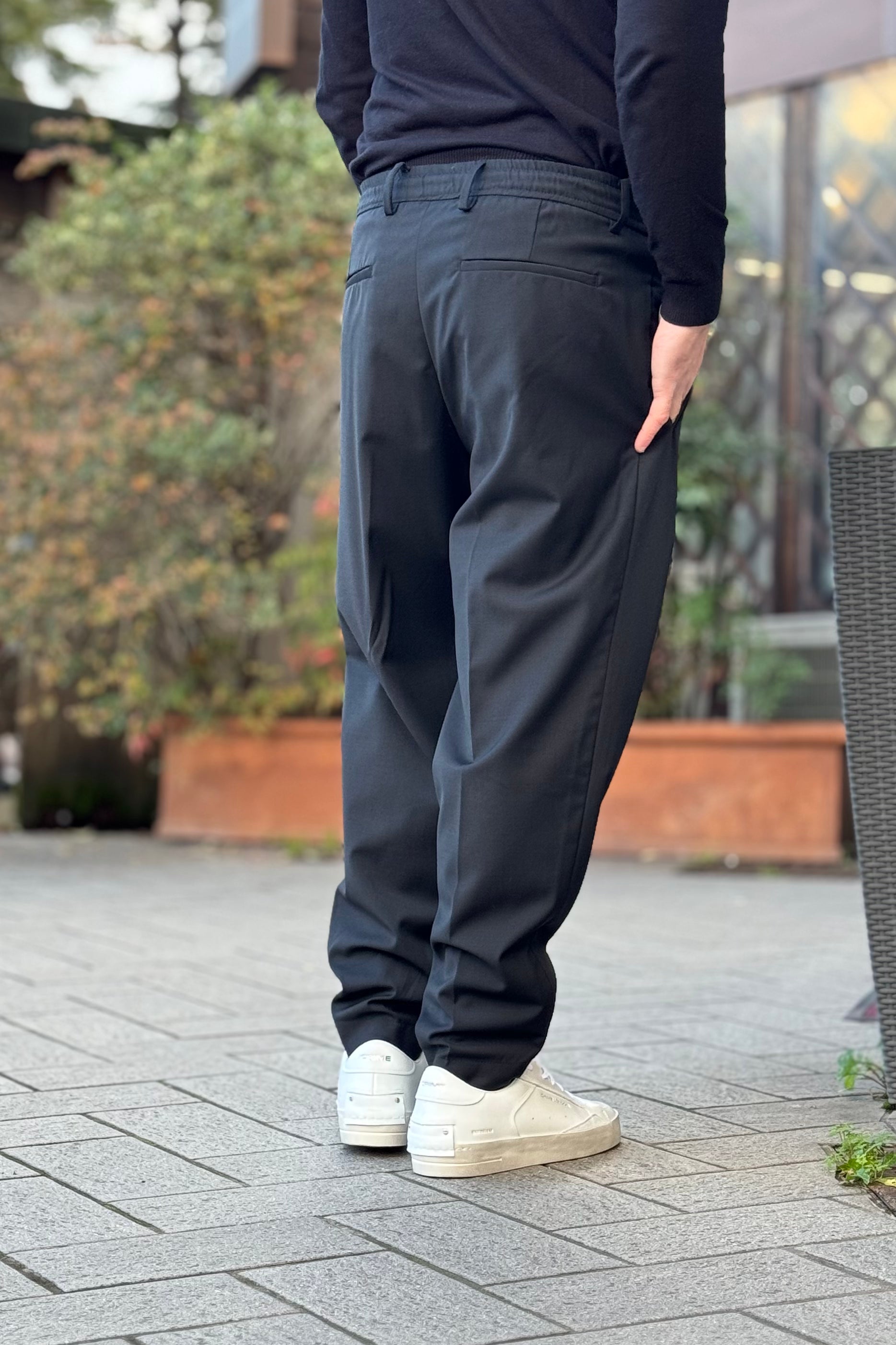 Xagon Man FCLIVE Wide leg trousers with drawstring waist in black