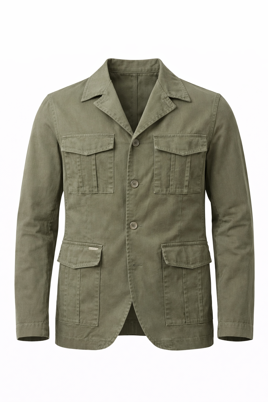 TELAMIRA SAHARIANA IN TESSUTO COTONE PIQUET COLORE MILITARY GREEN - Mania Fashion Clothing