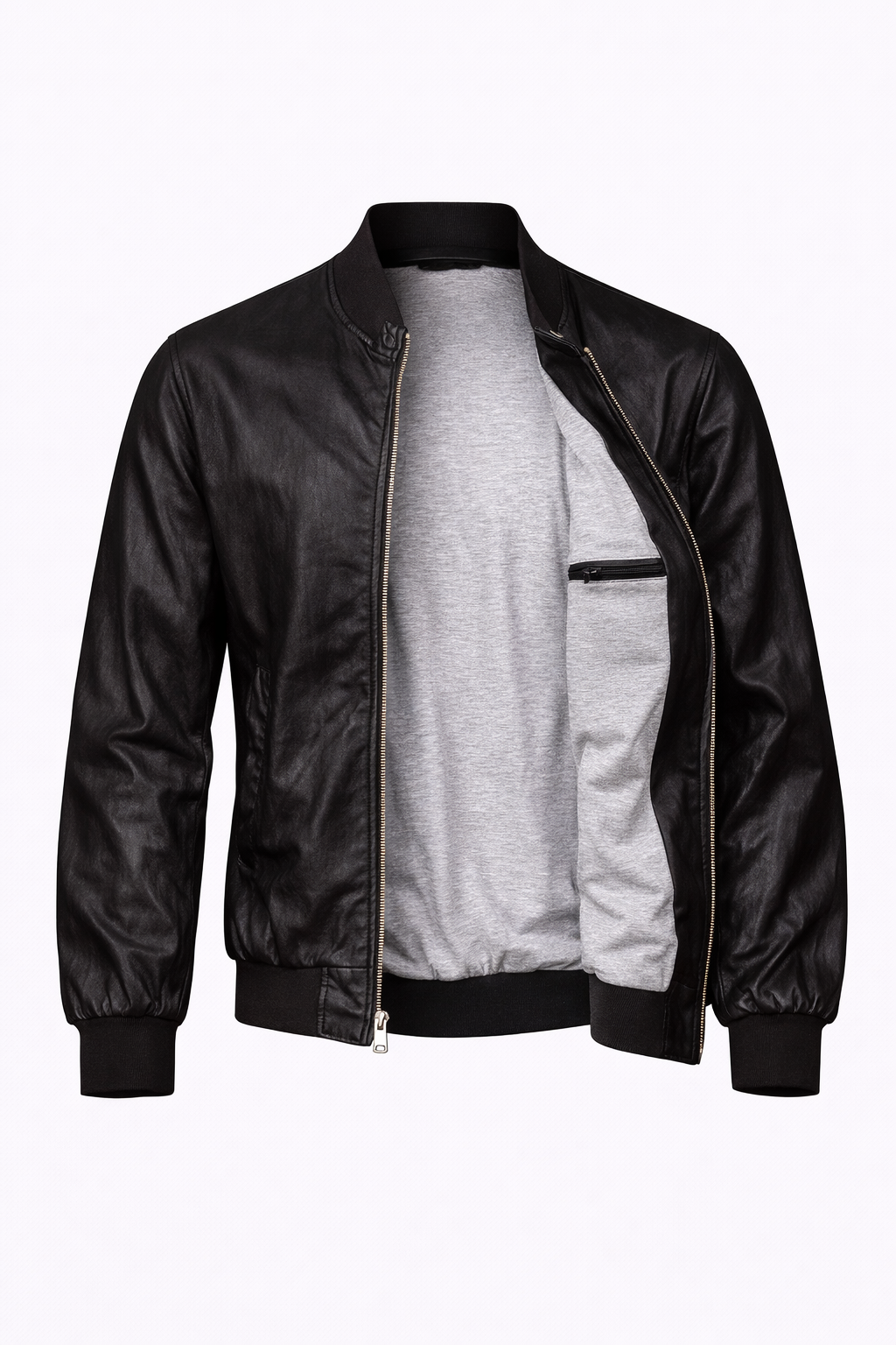 TELAMIRA BOMBER IN ECOPELLE CON COLLO IN PISTAGNA DISPONIBILE IN 2 COLORI - Mania Fashion Clothing