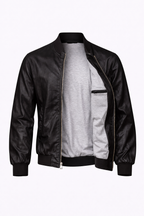 TELAMIRA BOMBER IN ECOPELLE CON COLLO IN PISTAGNA DISPONIBILE IN 2 COLORI - Mania Fashion Clothing
