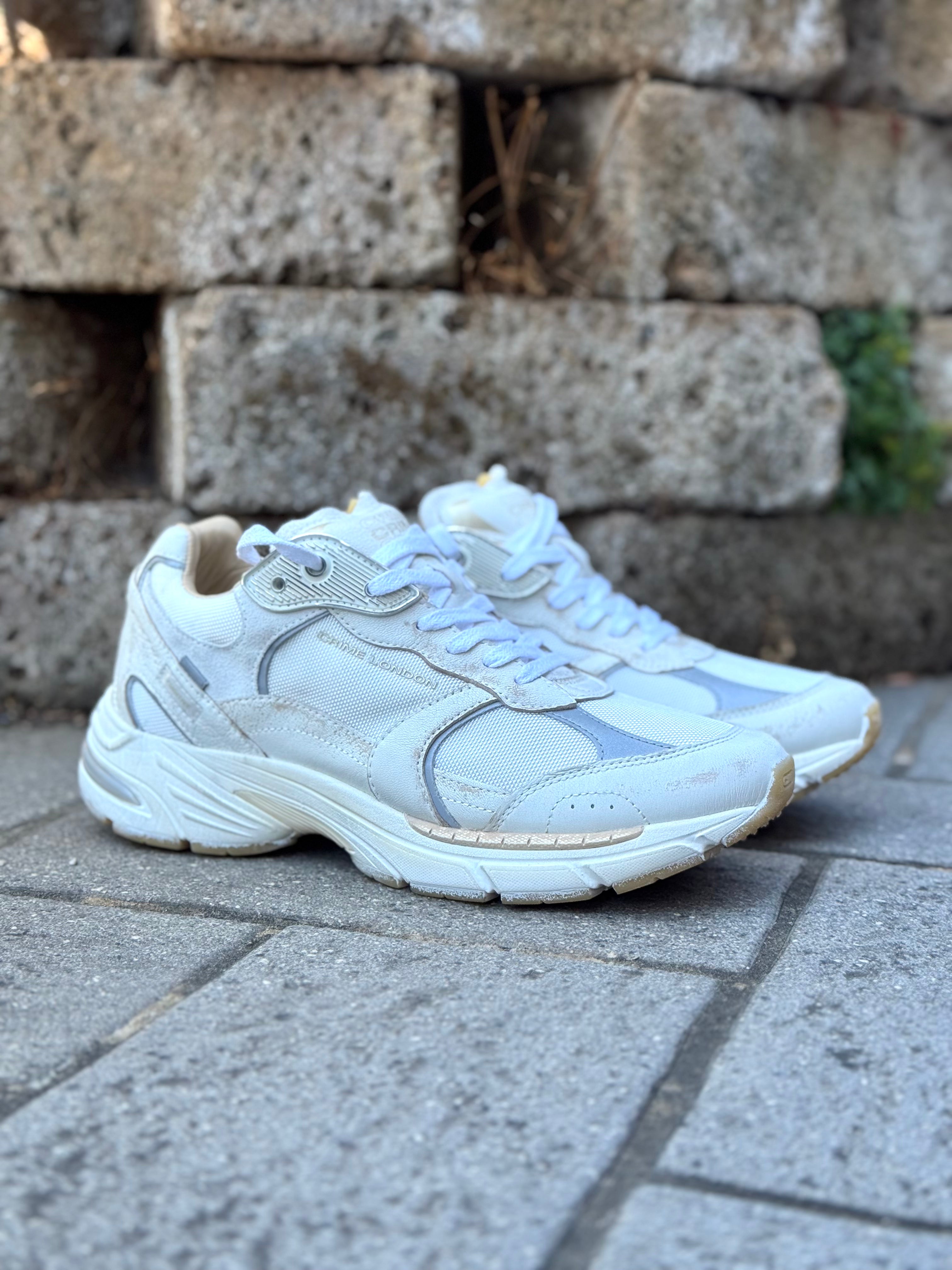 Crime London FUGITIVE sneakers in pelle e nylon colore bianco