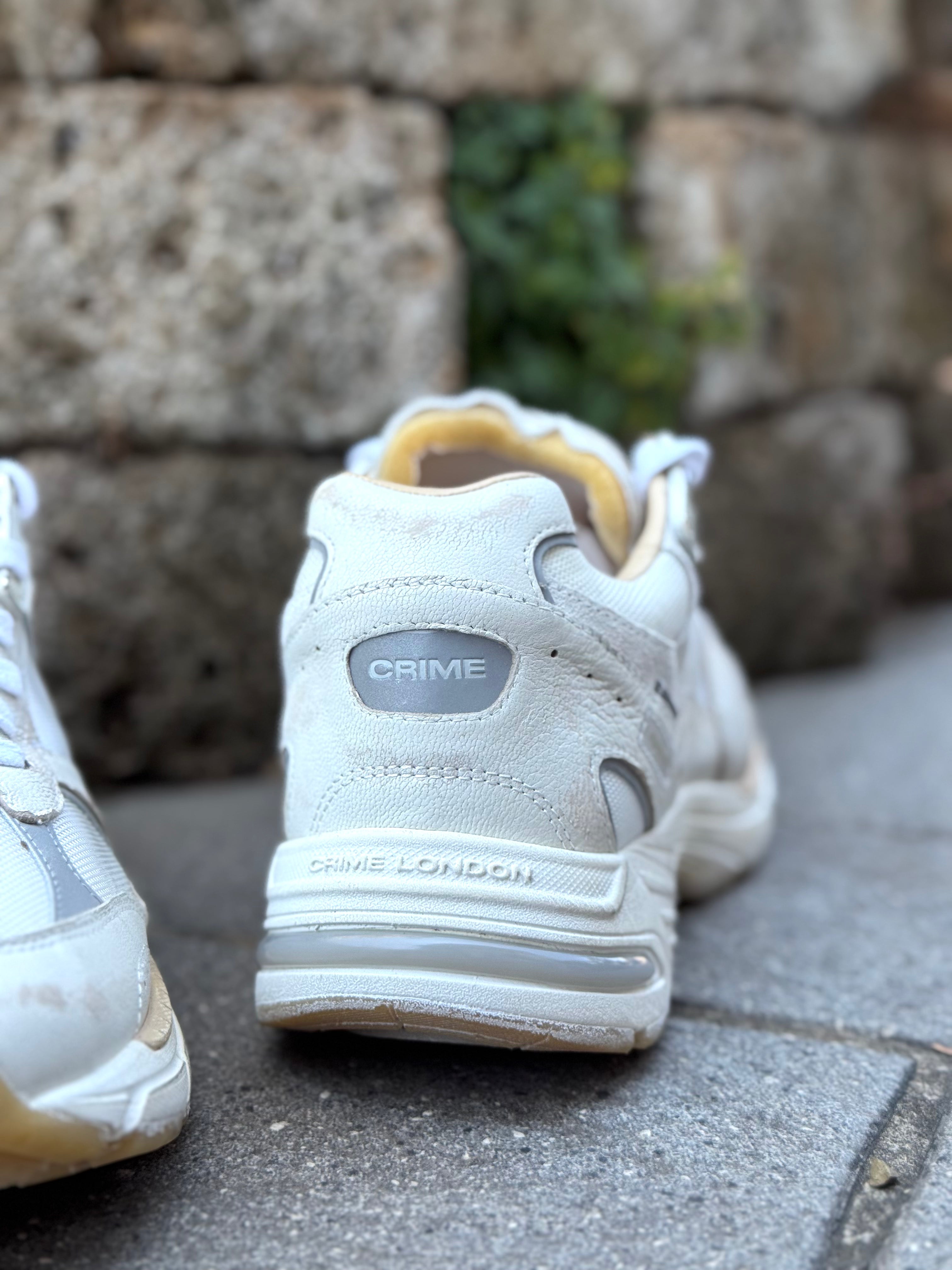 Crime London FUGITIVE sneakers in pelle e nylon colore bianco