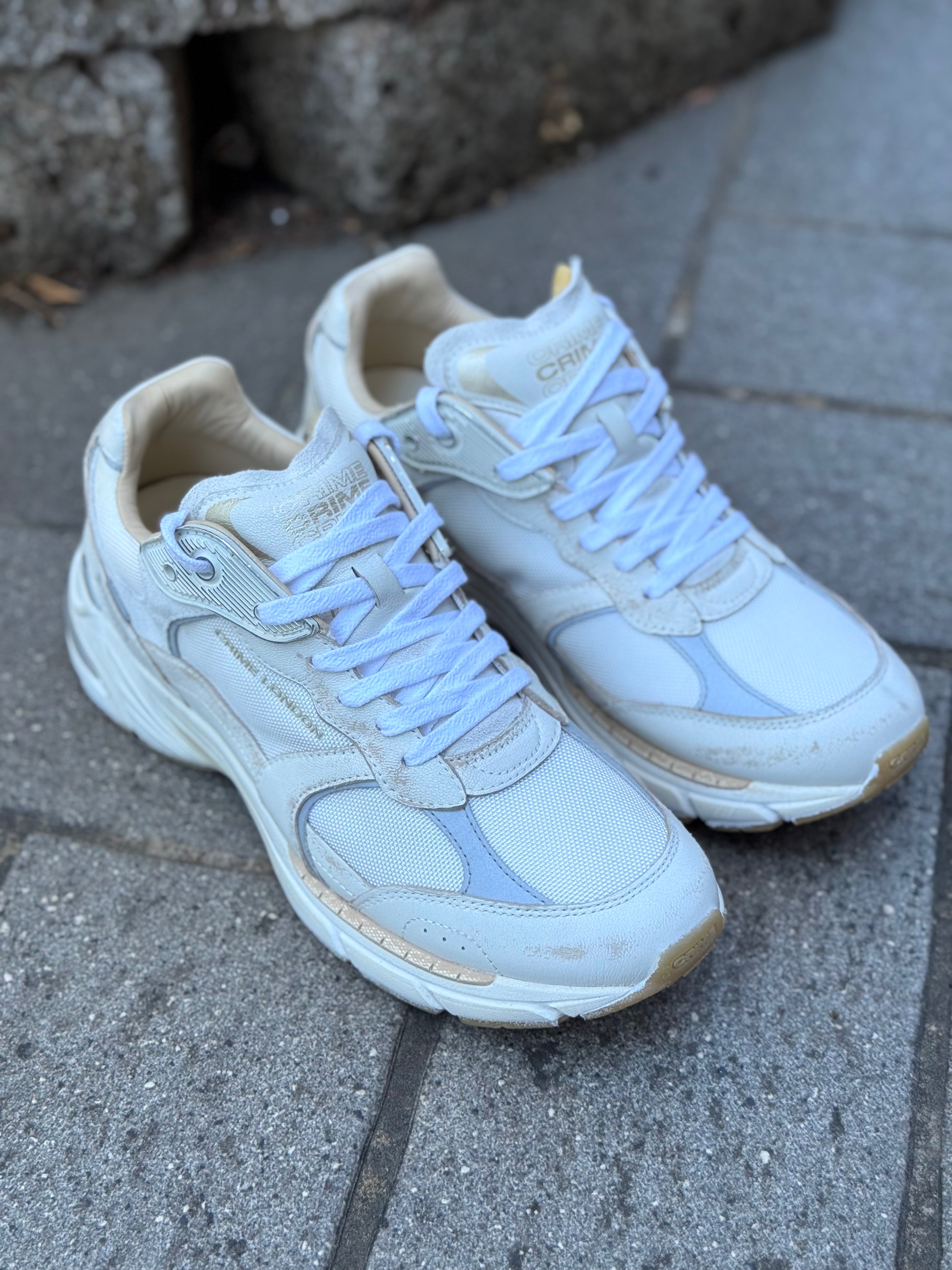 Crime London FUGITIVE sneakers in pelle e nylon colore bianco