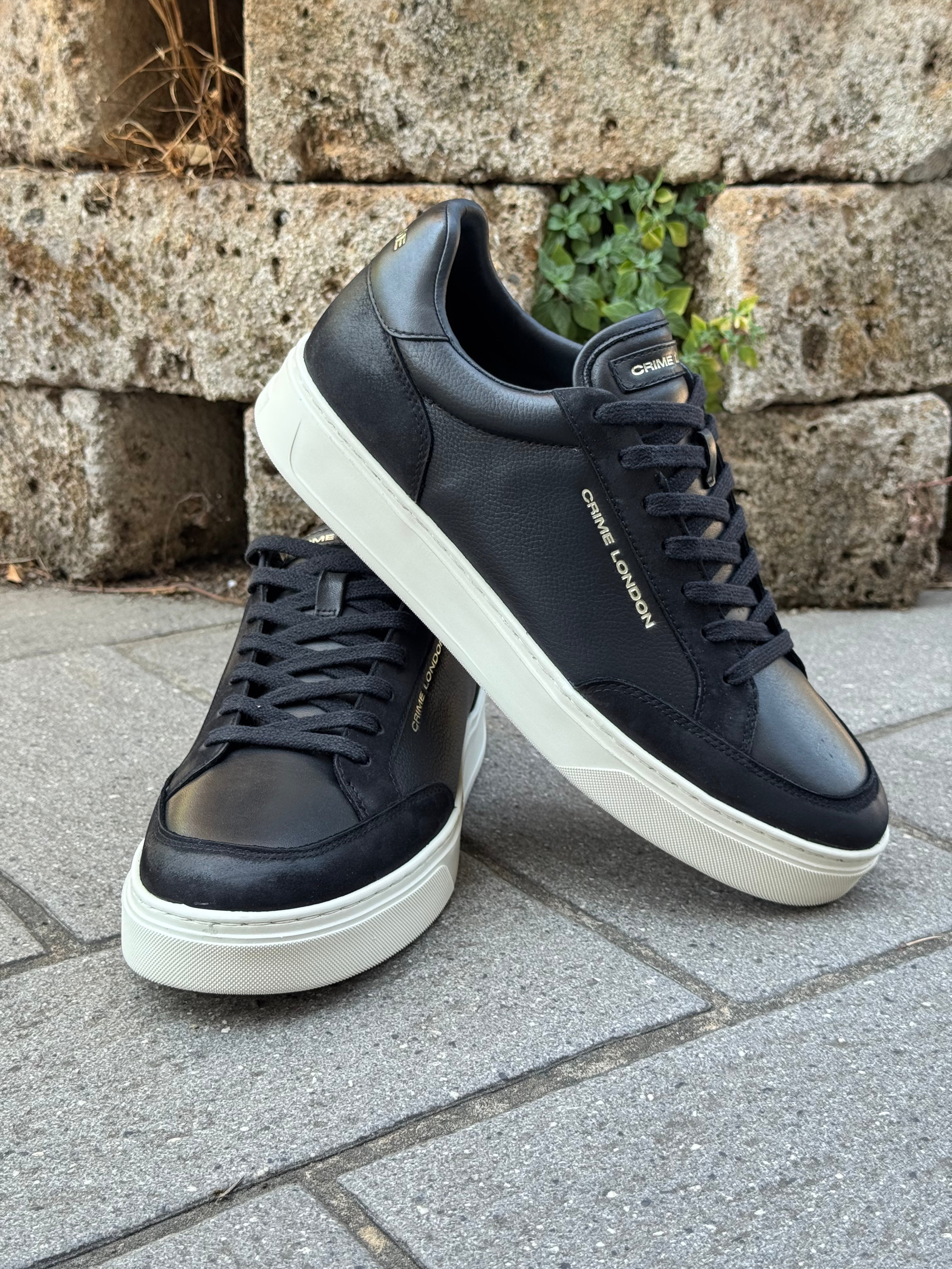 Crime London ECLIPSE sneakers in pelle colore nero