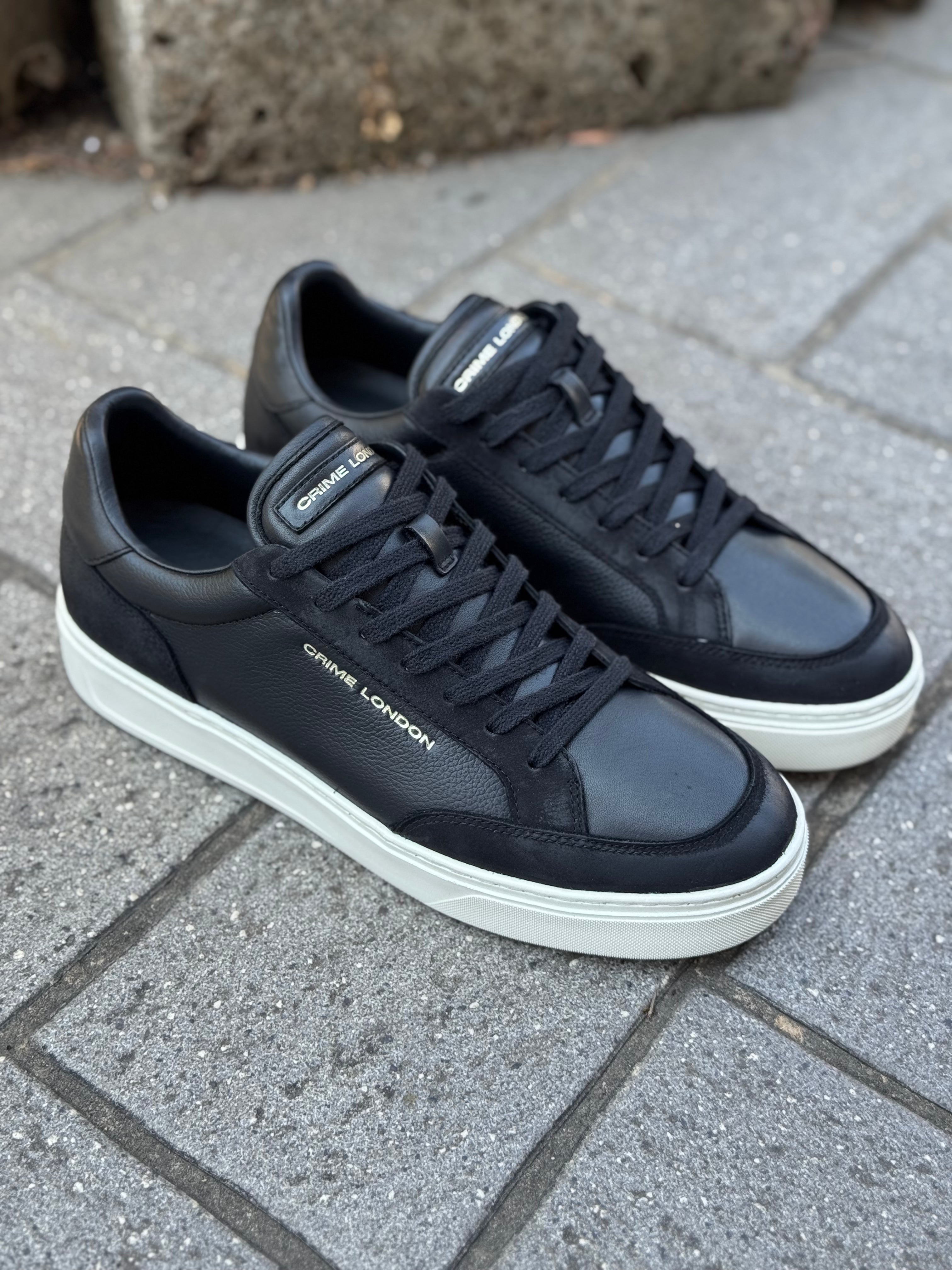 Crime London ECLIPSE sneakers in pelle colore nero