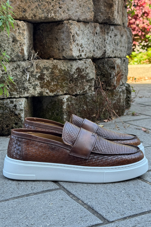 ARNOLD LAYNE MOCASSINO IN PELLE FONDO GOMMA