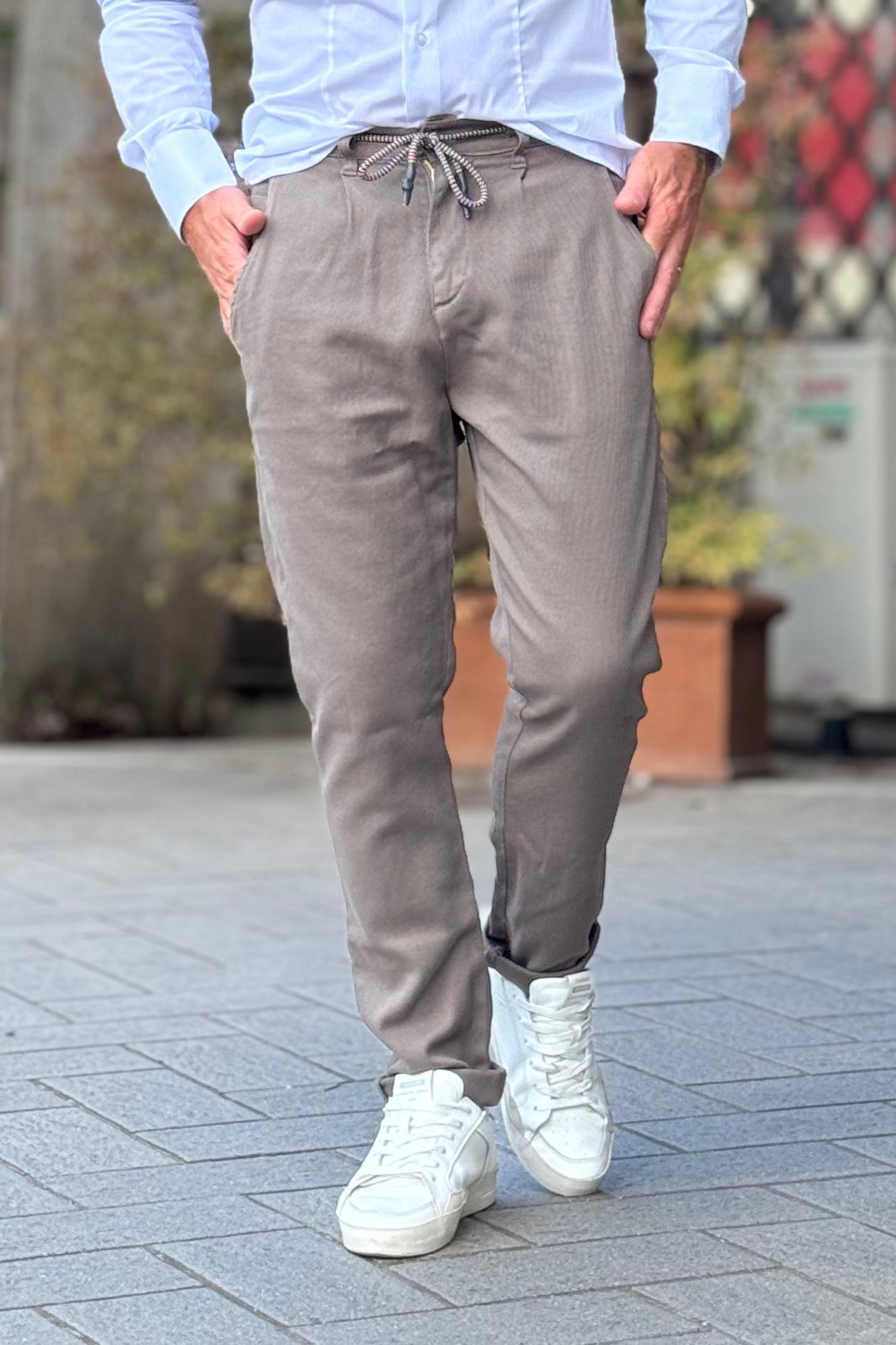 XAGON MAN A25031CR4071 PANTALACCIO IN TRAMA NIDO D'APE DISPONIBILE IN 2 COLORI