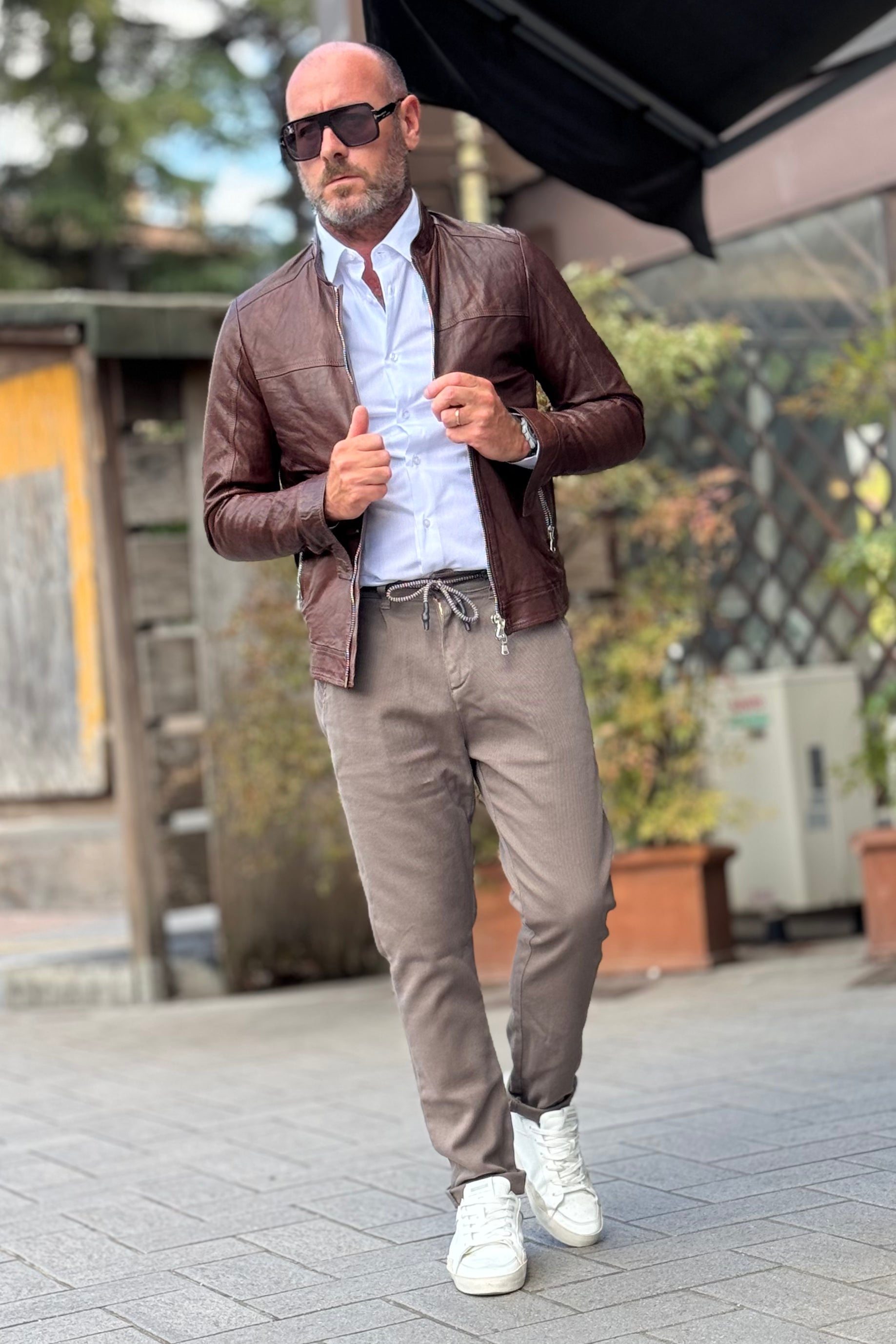 IGN GIUBBINO IN MORBIDA NAPPA SLIM COLORE TESTA DI MORO